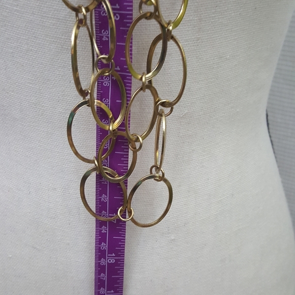 Statement  Multi- Open Circle Chain Lnk necklace - Picture 4 of 4